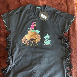 Black Fringe Cowboy Shirt